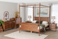 Baxton Studio Danette Bobbin Wood 5-Piece Canopy Bedroom Set, Queen