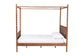 Baxton Studio Danette Bobbin Wood Canopy Bed, Queen