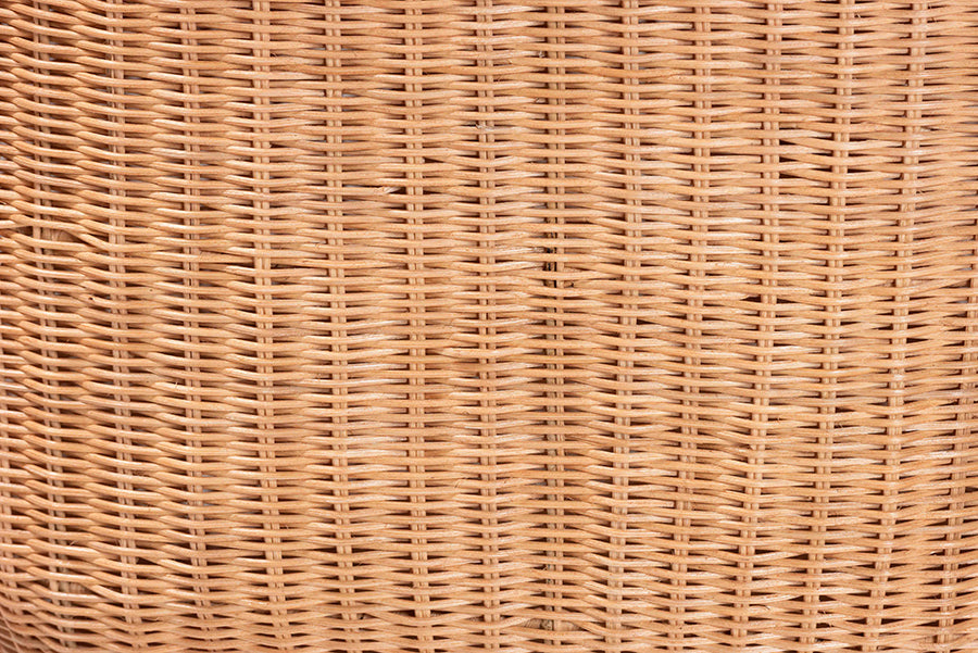 bali & pari Creusa Natural Rattan Laundry Basket with Bow Detail, Wide
