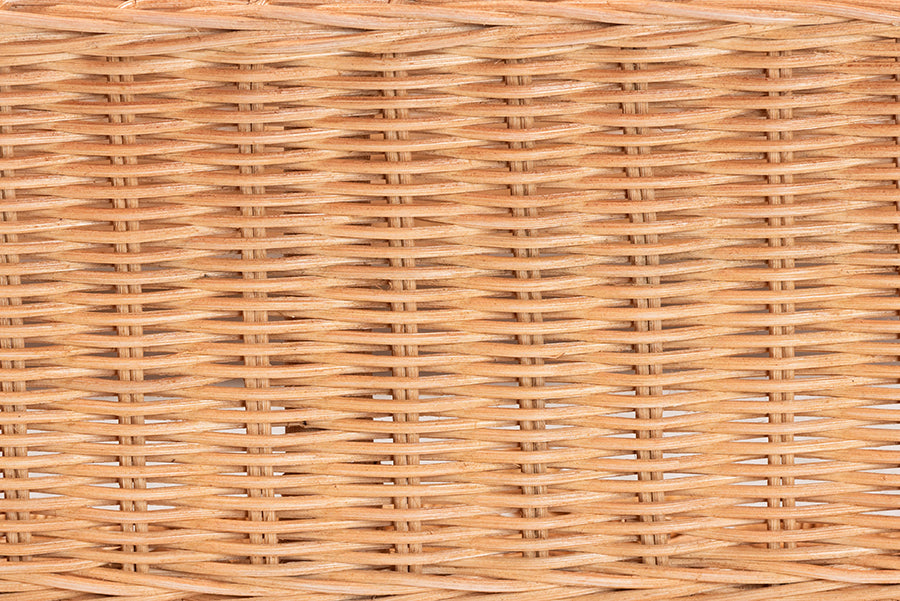 bali & pari Creusa Natural Rattan 2-Tier Wall Shelf with Bow Detail
