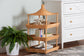 bali & pari Asante Natural Rattan 3-Tier Display Shelf with Pagoda Top