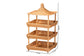 bali & pari Asante Natural Rattan 3-Tier Display Shelf with Pagoda Top