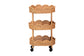 bali & pari Bulana Natural Rattan 3-Tier Rolling Storage Cart