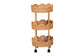 bali & pari Bulana Natural Rattan 3-Tier Rolling Storage Cart
