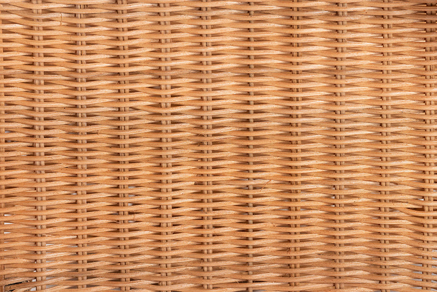 bali & pari Bulana Natural Rattan 3-Tier Rolling Storage Cart