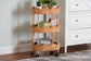 bali & pari Bulana Natural Rattan 3-Tier Rolling Storage Cart