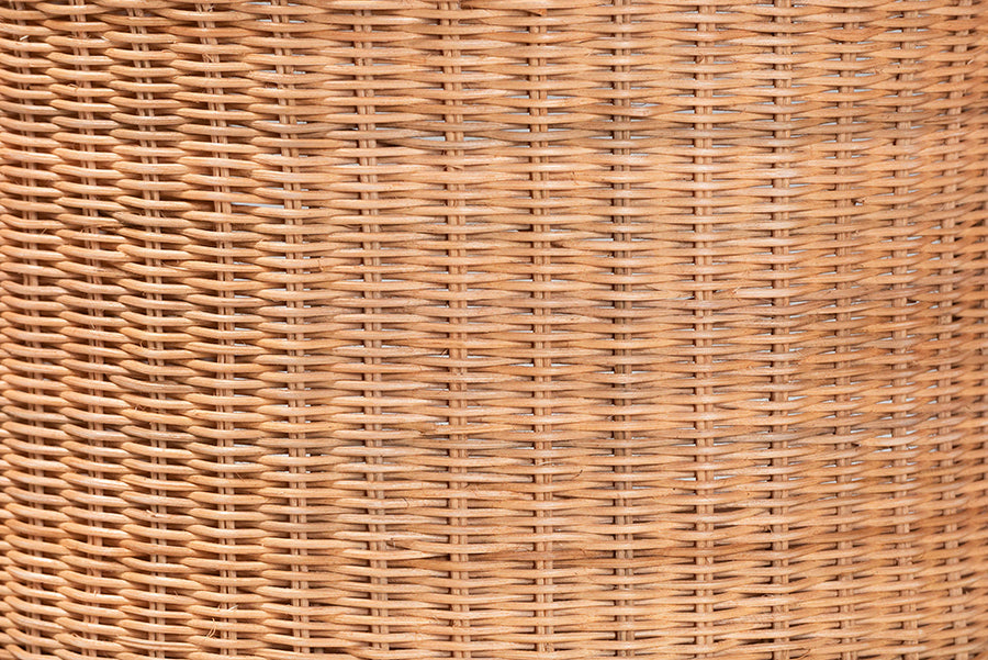 bali & pari Dorielle Natural Rattan End Table with Two Shelves