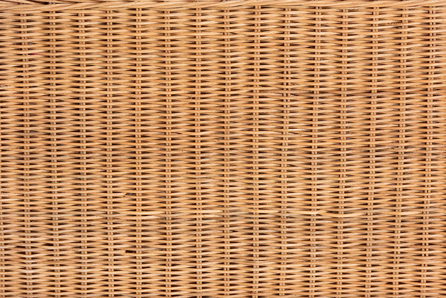 bali & pari Creusa Natural Rattan Storage Bench with Bow Detail