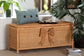 bali & pari Creusa Natural Rattan Storage Bench with Bow Detail