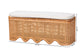 bali & pari Rivka Natural Rattan Storage Bench with Scalloped Base and Cushion