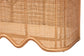 bali & pari Rivka Natural Rattan Storage Bench with Scalloped Base and Cushion