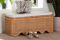 bali & pari Rivka Natural Rattan Storage Bench with Scalloped Base and Cushion