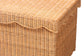 bali & pari Yoselin Natural Rattan Storage Bench with Scalloped Edge Frame