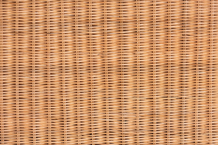 bali & pari Yoselin Natural Rattan Storage Bench with Scalloped Edge Frame