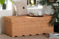 bali & pari Yoselin Natural Rattan Storage Bench with Scalloped Edge Frame