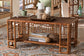 bali & pari Tahlia Marbled Tortoise Rattan Coffee Table with Open Shelf