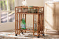 bali & pari Tahlia Marbled Tortoise Rattan Kitchen Cart with Open Shelf