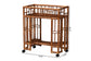 bali & pari Tahlia Marbled Tortoise Rattan Kitchen Cart with Open Shelf