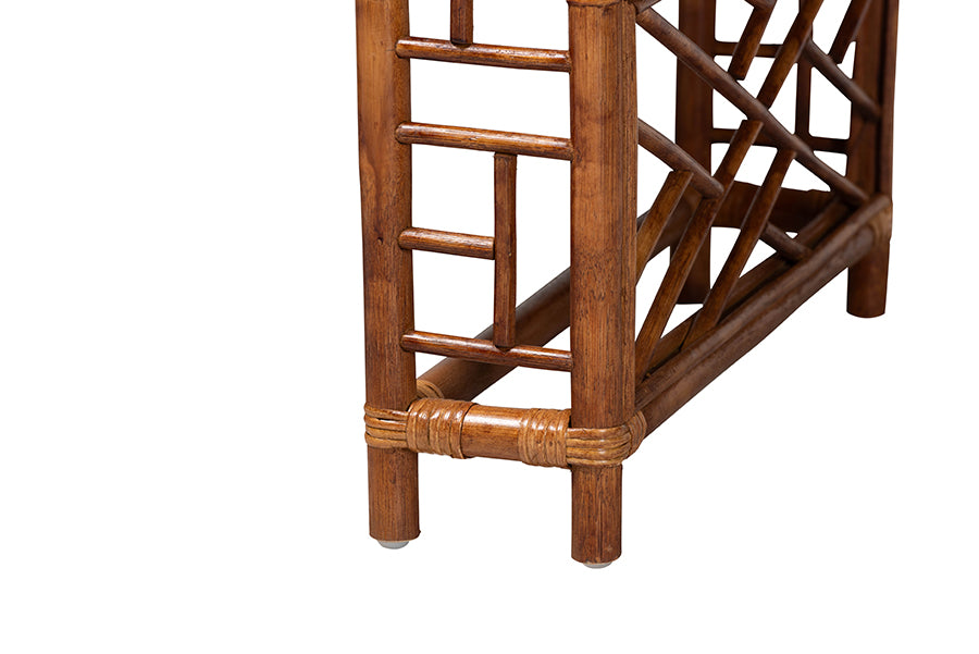 bali & pari Wahid Marbled Tortoise Rattan Coffee Table