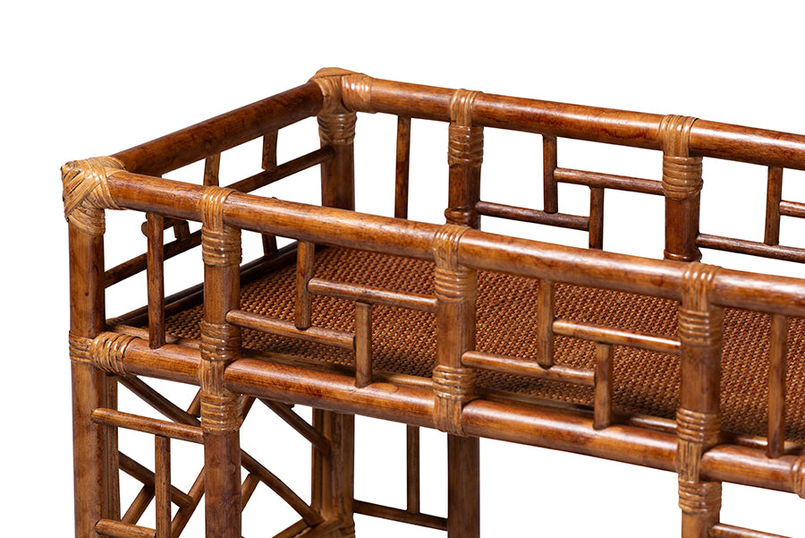 bali & pari Wahid Marbled Tortoise Rattan Kitchen Cart
