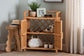 bali & pari Hendrina Natural Rattan and Mahogany Wood Shoe Cabinet, 3-Tier