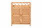 bali & pari Hendrina Natural Rattan and Mahogany Wood Shoe Cabinet, 3-Tier