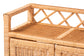 bali & pari Hendrina Natural Rattan and Mahogany Wood Shoe Cabinet, 3-Tier