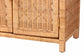 bali & pari Hendrina Natural Rattan and Mahogany Wood Shoe Cabinet, 3-Tier