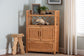 bali & pari Hendrina Natural Rattan and Mahogany Wood Shoe Cabinet, 4-Tier