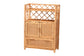 bali & pari Hendrina Natural Rattan and Mahogany Wood Shoe Cabinet, 4-Tier