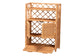 bali & pari Hendrina Natural Rattan and Mahogany Wood Shoe Cabinet, 4-Tier