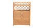 bali & pari Hendrina Natural Rattan and Mahogany Wood Shoe Cabinet, 4-Tier