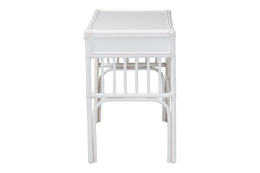 bali & pari Onella Natural Rattan Writing Desk with Two Drawers