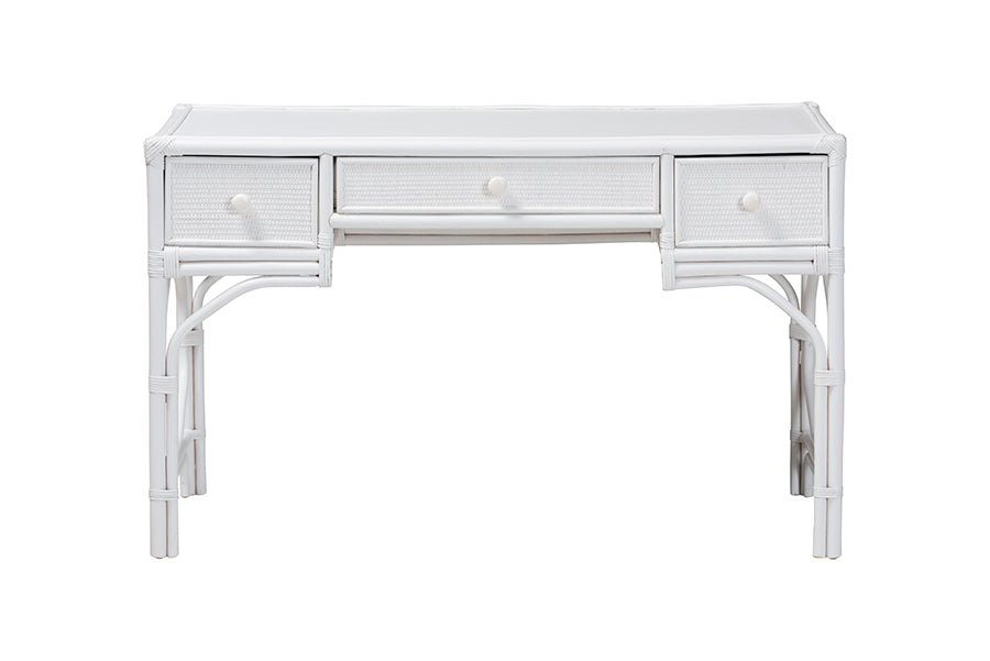 bali & pari Arben Natural Rattan Writing Desk with Three Drawers