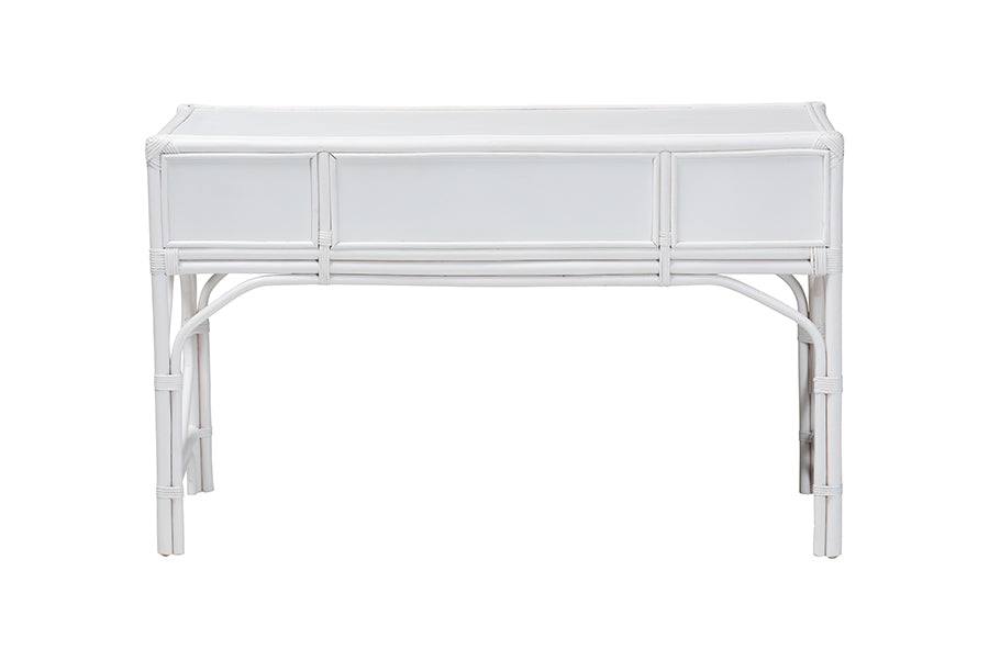 bali & pari Arben Natural Rattan Writing Desk with Three Drawers