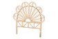 bali & pari Lolita Natural Rattan Freestanding Headboard with Leaf Motif, Twin