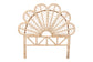 bali & pari Lolita Natural Rattan Freestanding Headboard with Leaf Motif, Twin