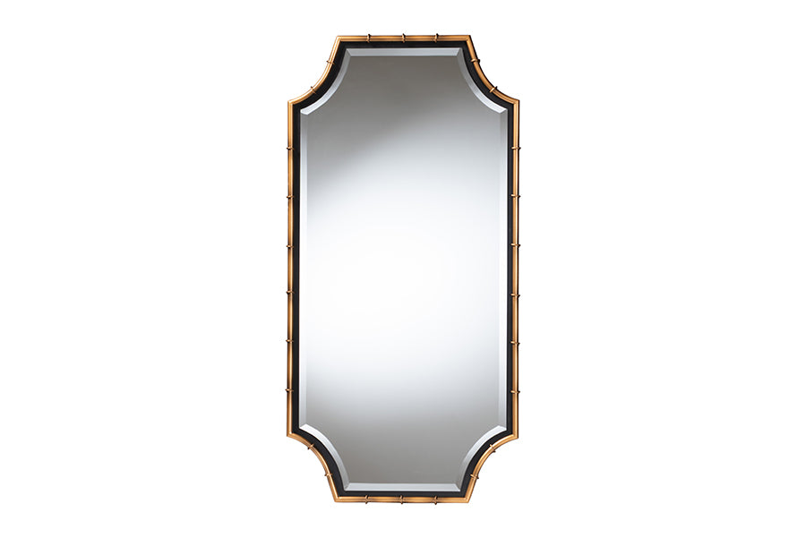 Baxton Studio Lieven Accent Wall Mirror with Bamboo Inspired Frame