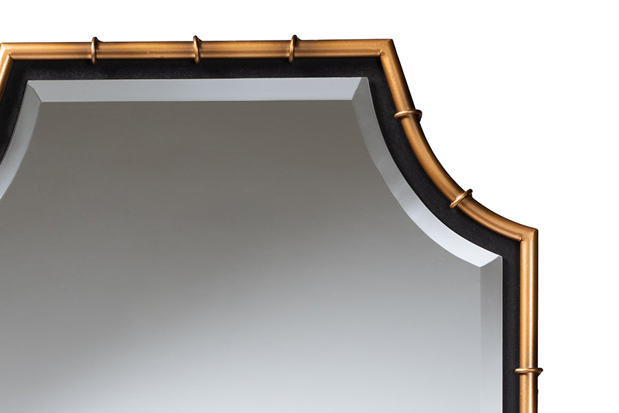 Baxton Studio Lieven Accent Wall Mirror with Bamboo Inspired Frame
