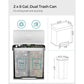 16 Gallon(2 x 8 Gallon) Dual Compartment Garbage Can FredCo