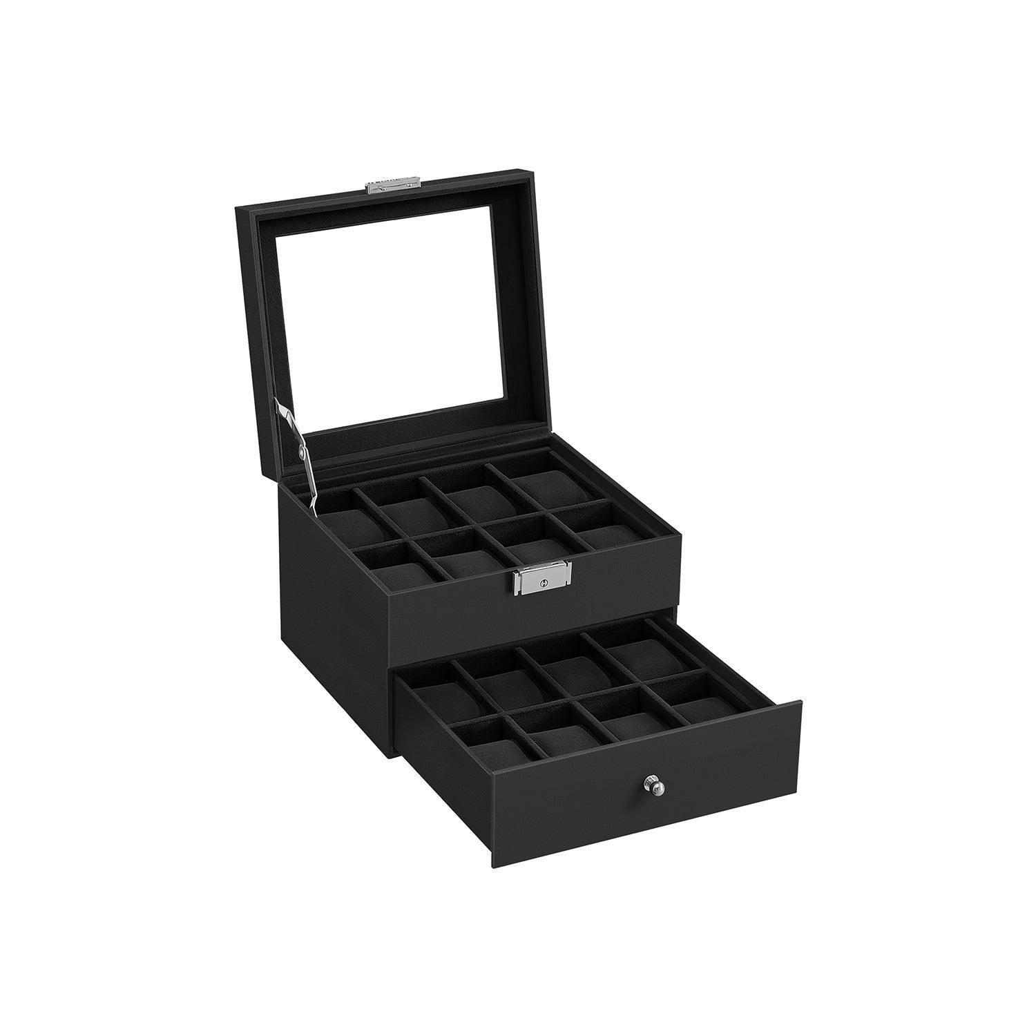 16-Slot Watch Box Black FredCo