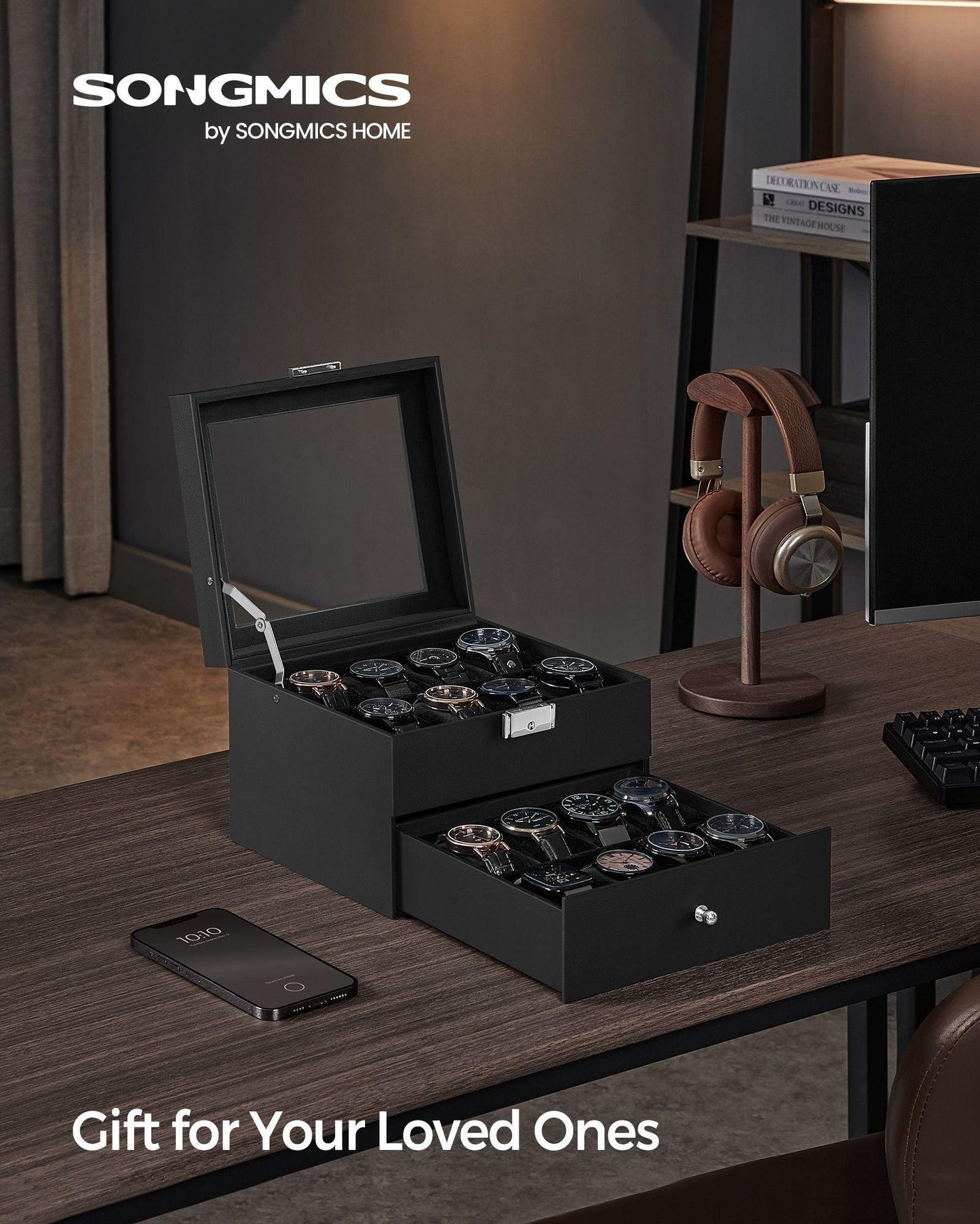 16-Slot Watch Box Black FredCo