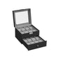 16-Slot Watch Box Black and Gray FredCo
