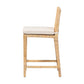 Sofia Modern and Contemporary Natural Finished Wood and Rattan Counter Stool