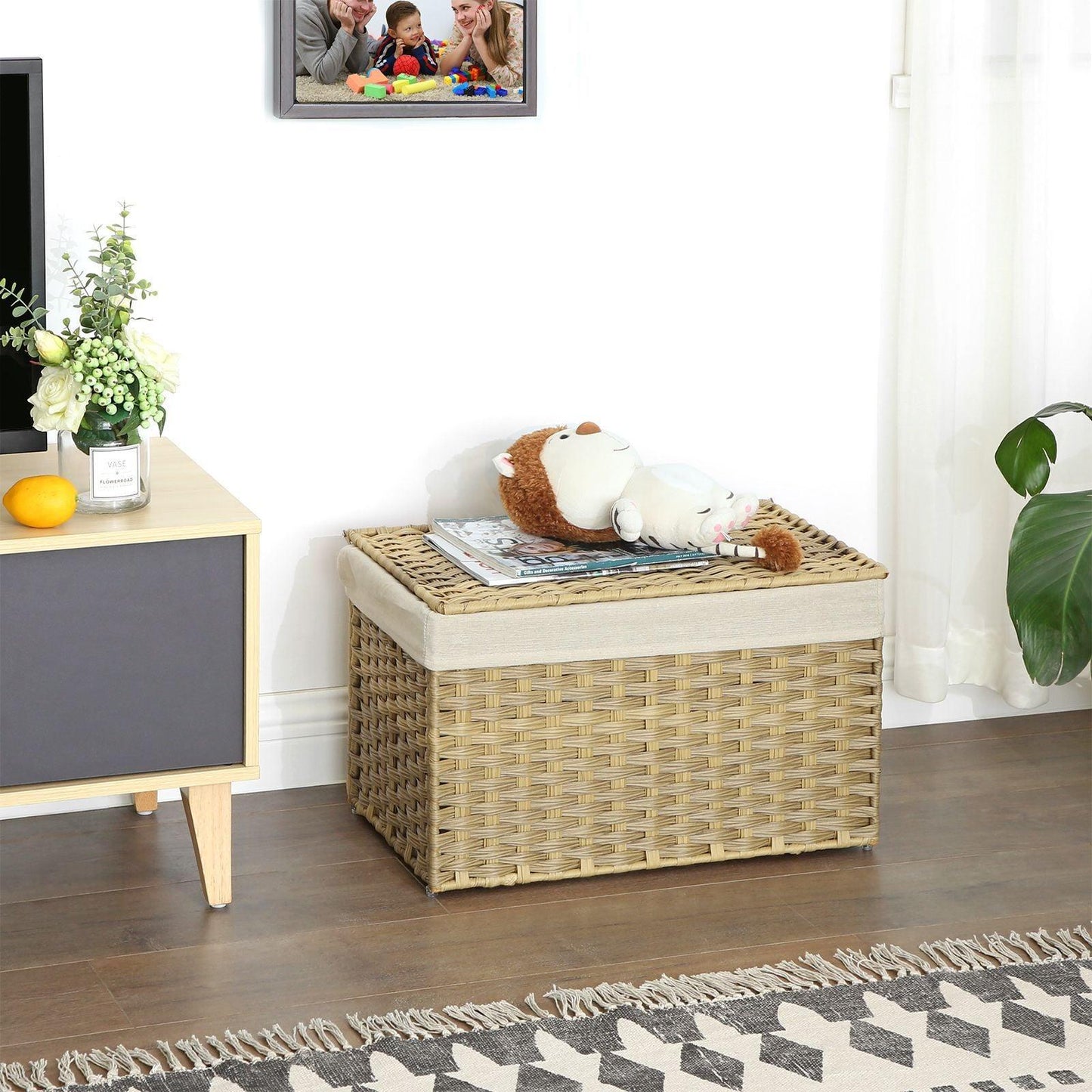 17.2 Gallon Woven Storage Basket with Lid FredCo