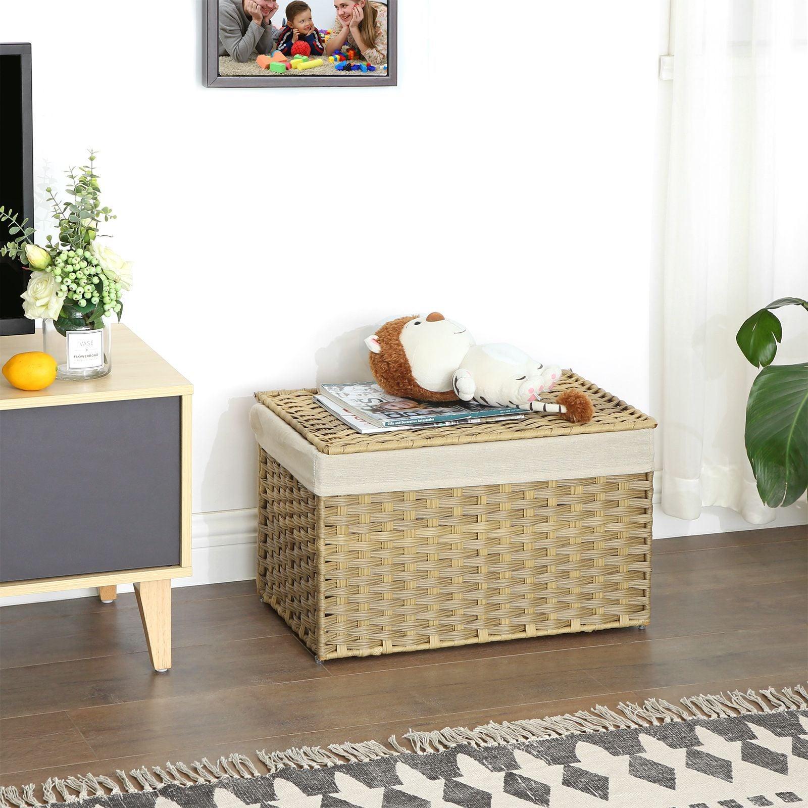 17.2 Gallon Woven Storage Basket with Lid FredCo