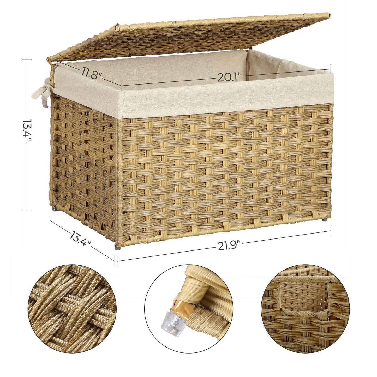 17.2 Gallon Woven Storage Basket with Lid FredCo
