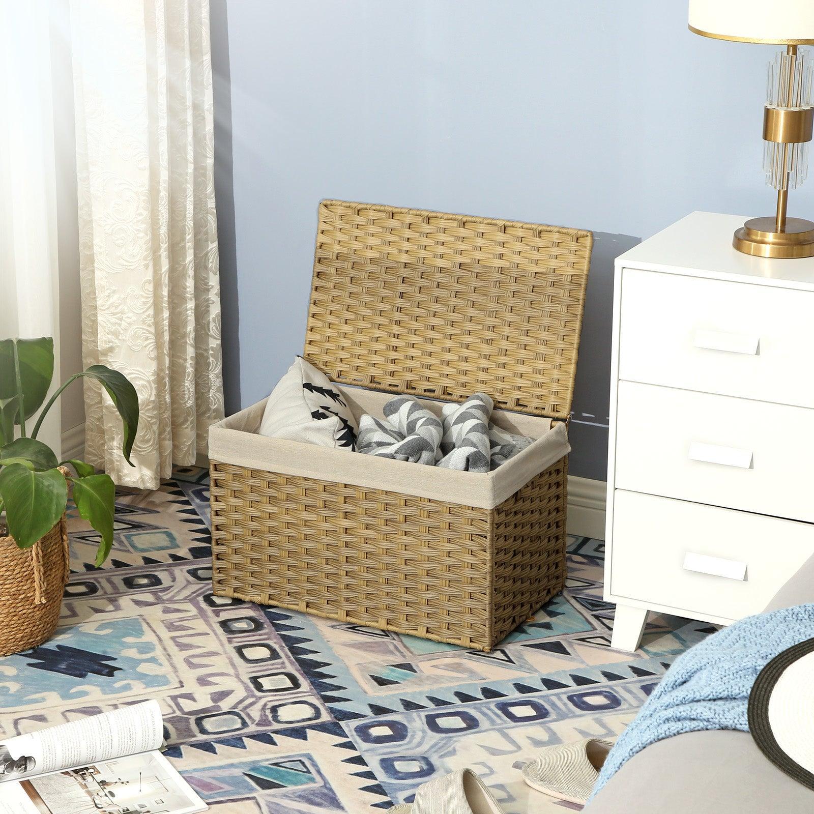 17.2 Gallon Woven Storage Basket with Lid FredCo