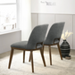 Modern Blake Dark Grey Fabric Dining Chair (Set of 2) with Walnut Wood Base 33.7'H x 19.3'W x 24.8'D FredCo
