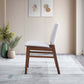 Gusto Mid-Century Modern Fabric Dining Chair (Set of 2) in Light Gray with Solid Wood Frame 22.4'W x 18.1'D x 31.1'H for Living Room Bedroom Outdoor FredCo